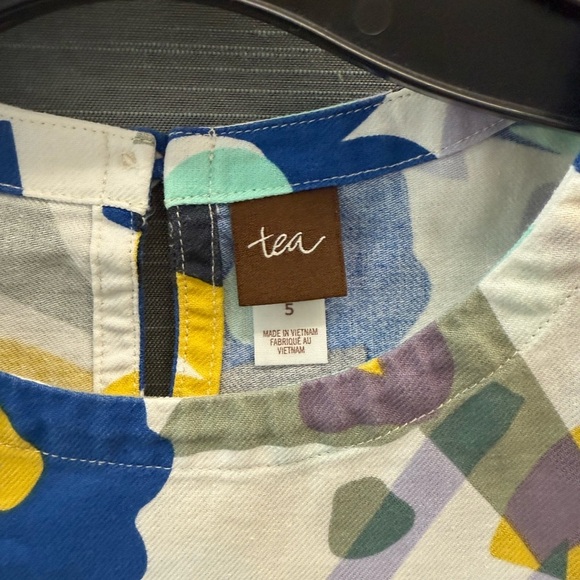 Tea Collection Blue and Yellow Floral Kids Dress Size 5 - Picture 2 of 3